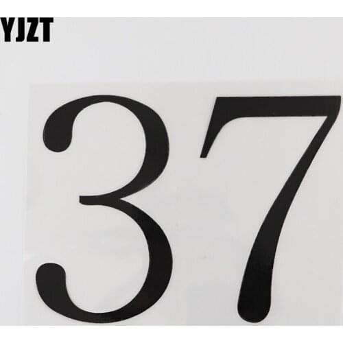 YJZT 15.2CM×11.4CM Personality 37 Numbers Motorcycle Decal Visible Car Stickers 13D-0801