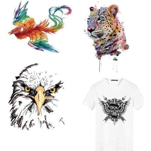 Animal Stickers Iron on Patches Butterfly Skull Heat Transfer of Patches Stripes Applique on Clothes Decor DIY T-shirt Jacket E