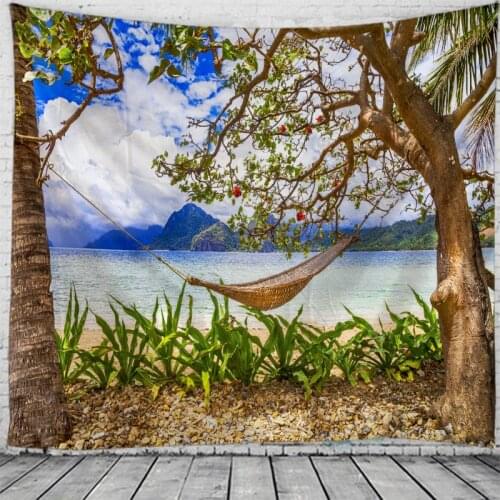 Natural Landscape Tapestry Wall Hanging Cloth Bed Spread Beach Towel Table Cloth YogaMat House Decoration Living Room Decoration