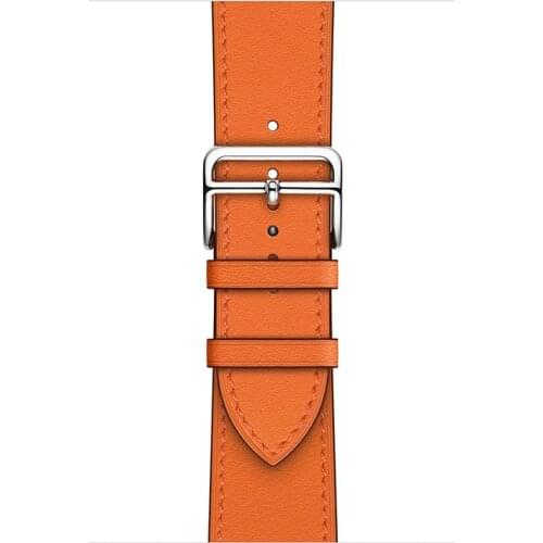 Kebitt New Brown Gala Leather Single Tour Hole Band for Apple Watch 44mm 40mm iwatch 5 4 3 Black Buckle Noir Blanc Gold Strap