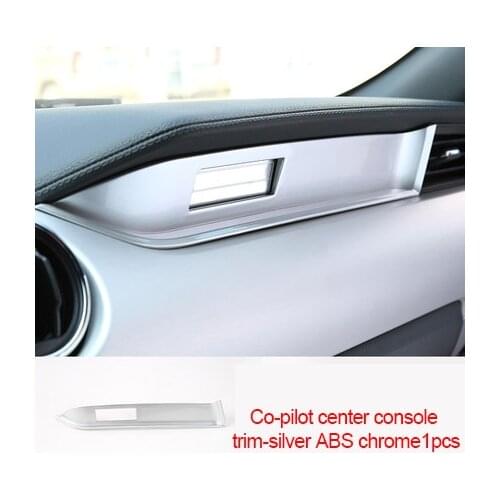 Pilot Center Console Trim For Ford Mustang Abs Carbon Fiber 2015 Silver 1pc Red Chrome -2020 Of