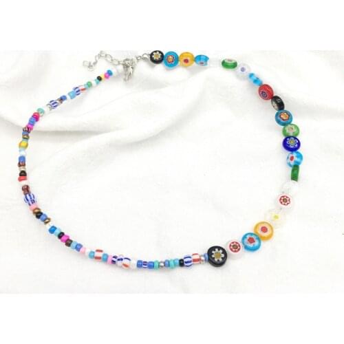 New seed beads choker necklace women flower beaded necklace women girls party birthday gift charm jewelries for girlfriend