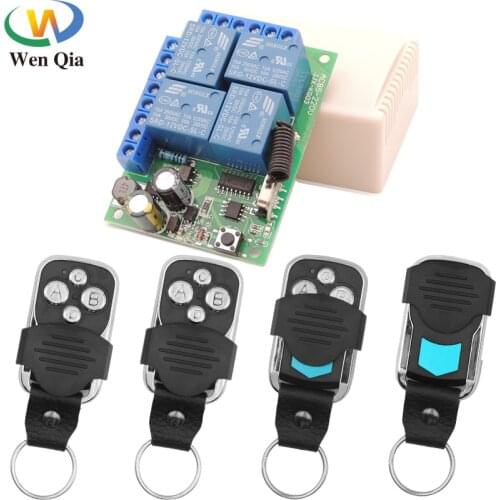 433MHz Remote Control Switch RF AC 110V 220V 10A 4CH Receiver Transmitter for door Controller\ Remote Light Switch\ DIY remotes