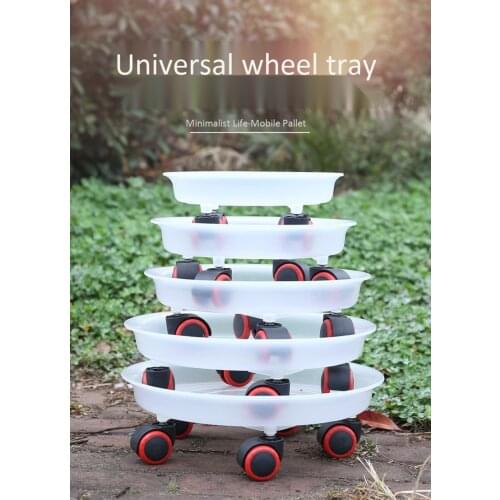 Plastic Plant Saucers Tray for Plant Flower Pot / Wheel Mobile with Roller Base Plastic Load-bearing Leak-proof Flower Pot Tray