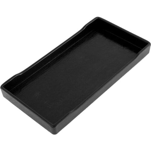 Plastic Rectangular Design Lunch Food Tray salver Black