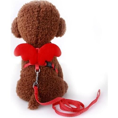 Pet Cat Puppy Dog Harness Leash Collar Adjustable Figure H Cat Harness Escape-proof Vest Strap Collar With Angel Wings