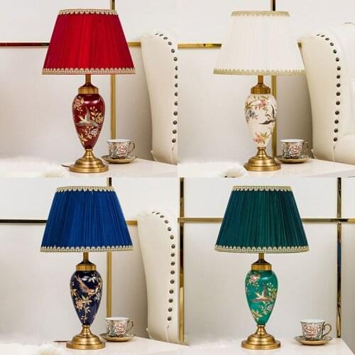 Modern Ceramic Table Lamps for Bedroom Bedside Living Room Table Light Bar Dining Room Kitchen Art Decor Standing Light Fixtures