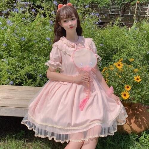 Super fairy soft girl Lolita girl dress daily big swing light lo dress fairy summer 2020 princess kawaii sweet girl dress