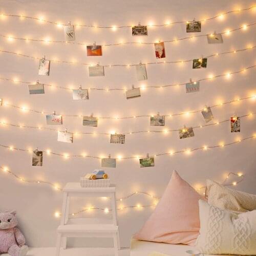 3M 5M 10M photo clip usb led string lights bedroom photo wall decor fairy garland lights christmas wedding xmas party decorative