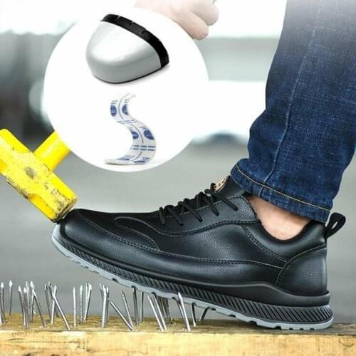 Steel Toe Shoe for Men Working Shoes Man Safety Anti - Smash Insulation Casual Leather Shoes Men Ladies Work Shoes Big Size 46