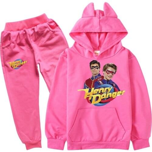 Henry Danger Spring Boy Girl Hoodie Childrens Sweatshirt/Pants Jogging Suit 2-16 Years Casual Toddler Comfortable Fabric Autum
