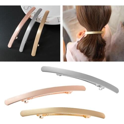 Automatic Smooth Spring French Barrette Slim Bridal Prom Hair Clip Hairpin Headwear for Women Girls