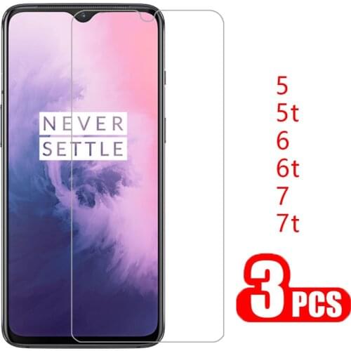 3pcs protective glass for oneplus 7t 6t 5t 7 6 5 t screen protector tempered glas on one plus t7 t6 t5 plus7t plus7 plus6 film
