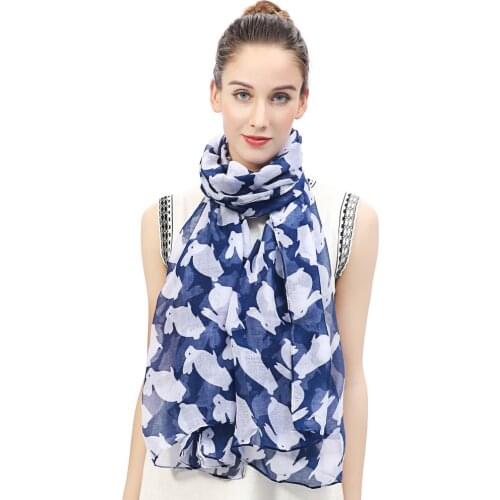Rabbit Bunny Print Womens Scarf Shawl Wrap Soft Lightweight for All Seasons