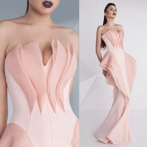 Elegant Evening Dresses Mermaid Sweetheart Ruffles Dubai Saudi Arabia Long Prom Dress Evening Gown Robe De Soiree