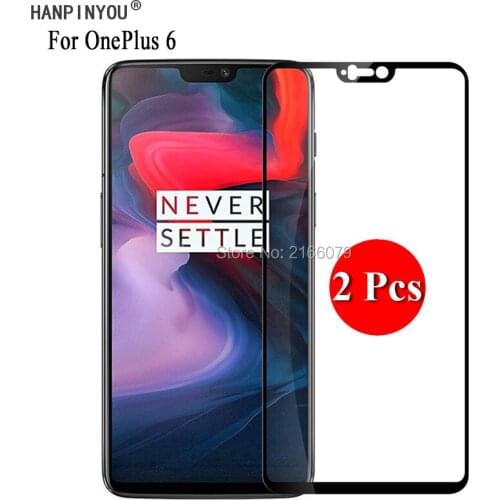2 Pcs/Lot For OnePlus 6 A6000 A6003 One Plus 1+ 6 6.28" Full Cover Screen Protector Tempered Glass Protective Film + Clean Tools