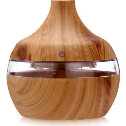 300ml Wood Grain Essential Oil Aromatherapy Diffuser USB Charging Home Air Humidifier Purify Soothing LED Night Light Mist Maker