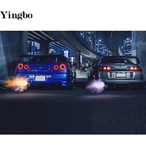 5D Daimond Painting Cross stitch kit GTR R34 VS Supra car Daimond Embroidery Diamond mosaic Full drill square Rhinestone decor