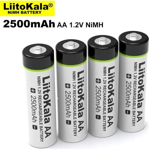 12PCS Liitokala 1.2V AA 2500mAh Ni-MH Rechargeable Battery for Temperature gun remote control mouse toy Electric fan batteries