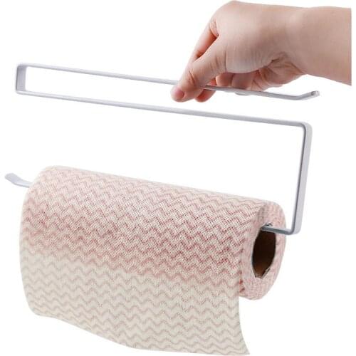 Bathroom Accessories Iron Towel Rack Storage Holder Hanging Kitchen Roll Paper Organizer Tissue Towel Hanger Kitchen Hardware