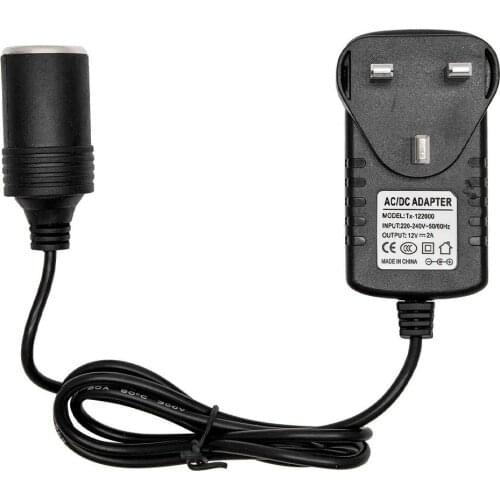 24W Car Adapter 240V To 12V Black British Standard Vehicle Conversion Power Supply Car Cigarette Lighter British 3-pin Plug 2021