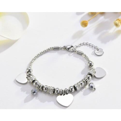 Stainless Steel Bracelet Female Charm Bracelet For Woman Letter U Beaded Bracelet Gift For Friend Female Jewelry 2019