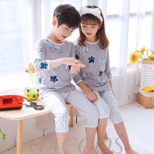 2021 Summer Kids Pajamas Baby Boys Girls Clothing Sets Cartoon Animal T-Shirt+Shorts 2pcs Kid Clothes Pijamas Children Sleepwear