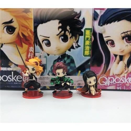 6cm Demon Slayer Kimetsu No Yaiba Figure Stand Version Q Posket Kamado Tanjirou Kamado Nezuko Agatsuma Figure Toy