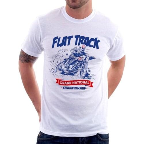 Tops Summer Cool Funny T-Shirt Speedway Flat Track Motorcycle Pro Grandnational Heather T-shirt 9143 Print T Shirt Men
