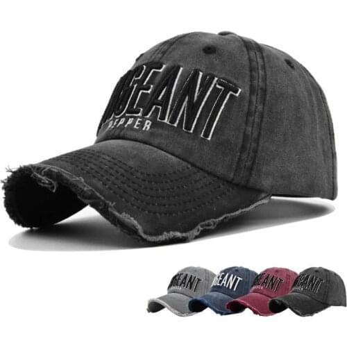 New Fashion Adjustable Outdoor Alphabet Washed Baseball Cap Fishing Men Retro Cowboy Cap Young Student Sun Hat Women