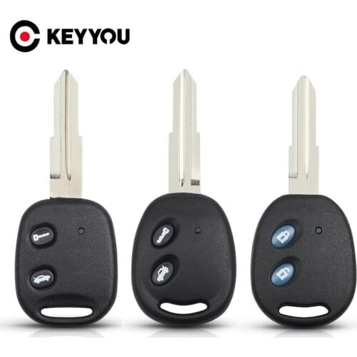 KEYYOU 2 Buttons For Chevrolet LOVA Sail Epica Lechi Spark Remote Key Uncut Brass Blade Blank Key Shell Replacement