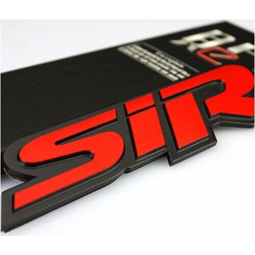 Metal 3D Red SiR Trunk Rear Fender Emblem Badge Decal Stickers JDM Sport Turbo