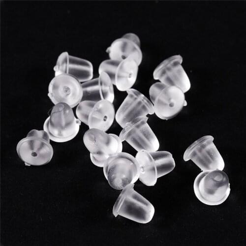 Fashion 100-200Pc Rubber Earring Back Silicone Round Ear Plug Blocked Caps Earrings Back Stoppers DIY Parts Jewelry Findings