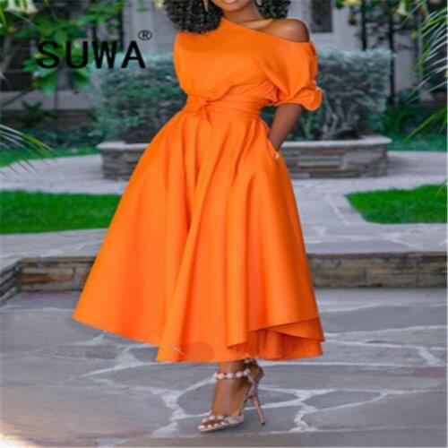 High Street Fashion Women Dresses Free Shipping Ladies Dresses Summer 2021 Hot Recommend Style A-Line Elegant Work Wear