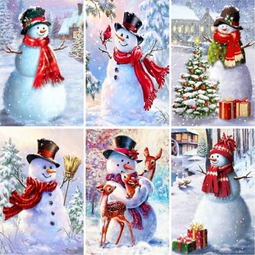 Diamond Painting Kits Snowman Full Round With AB Drill Diamond Embroidery Cartoon Mosaic Winter Cross Stitch Handmade Gift Art