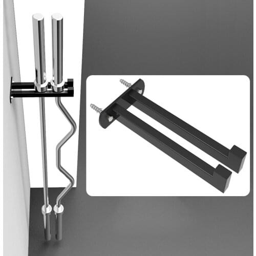 Wall-mounted Barbell Rod Bracket Heavy Duty Home Gym Fitness Barbell Holder Barbell Rod Hanging Display Frame Storage Equipments