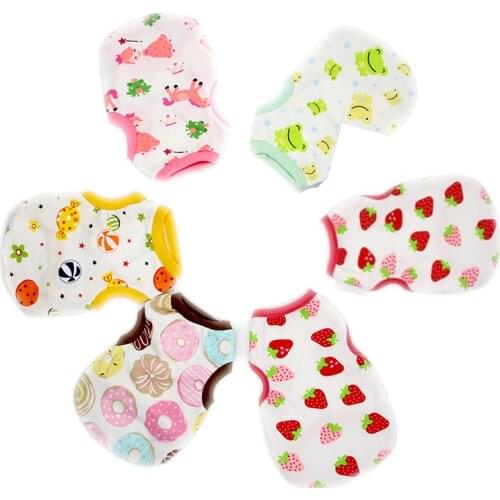 New Cartoon Pet Dog Clothes Summer Cotton Puppy T Shirt Clothing for Small Dogs Chihuahua French Bulldog Shirt Vest Cat Costume