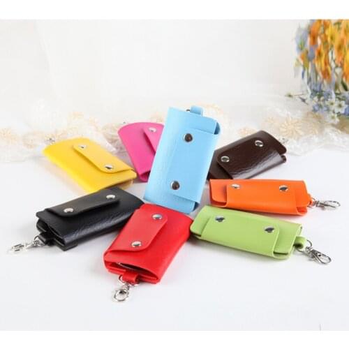 Portable PU Leather Key Wallet Housekeeper Holders Car Keychain Key Holder Bag Case Unisex Wallet Cover Simple Keys Storage Bag