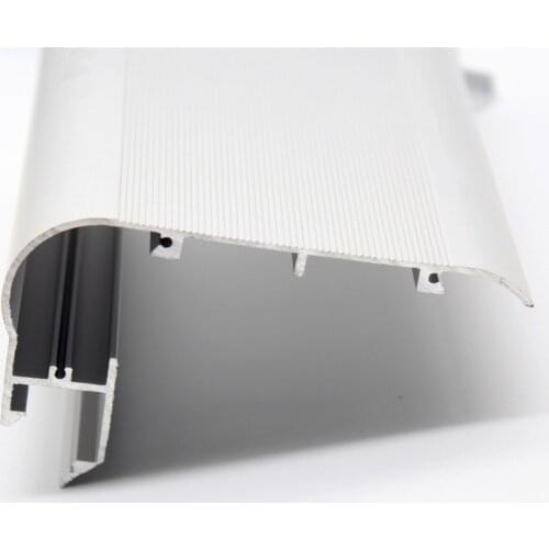 QSG-8050;Aluminium stair profile with milky cover in 1m long;half round type milky diffused cover