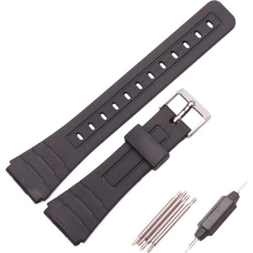 Silicone Watchband Women Men Black Sport Diving Watch Band Strap With Stainless Steel For Casio G-Shock 16mm 18mm 20mm
