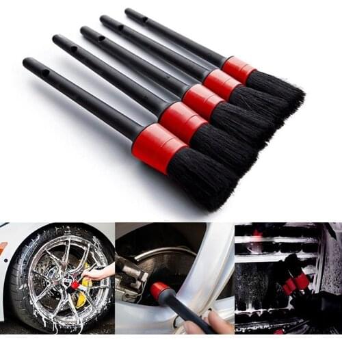 5Pcs/Set Car Maintenance Detailing Brushes Wheel Interior Seat Cleaning Vehicle Wheel Brush Washing Car Tire Rim Brush Tool