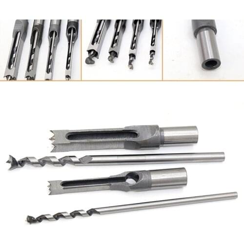 HSS Square Hole Drill Bits 6-16MM Woodworking Tools Square Auger Mortising Chisel Drill Extended Saw Wood Carving DIY Core Drill