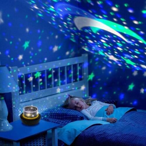 Led Night Light Lamp Child Battery Powered Starry Sky Magic Star Moon Planet Projector Lamp Bedside Lamp Night Light Children
