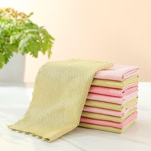 Kitchen Anti-Grease Wiping Rags Efficient Fish Scale Wipe Cloth Cleaning Cloth Home Washing Dish Cleaning Towel Cleaning Tool