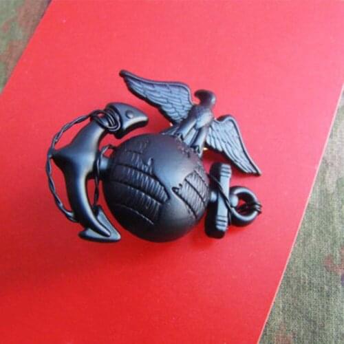 US MARINE CORPS USMC UNIFORMS INSIGNIA CAP BADGE HAT LAPEL METAL PIN COCKADE BLACK
