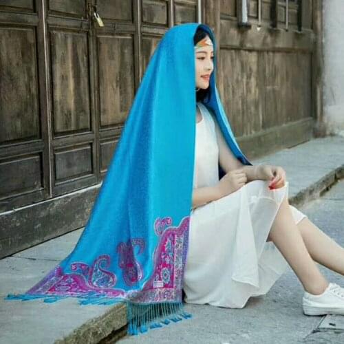 Ethnic Style Travel Beach Scarf Women Casual Cashmere Pashmina Shawl Ladies Office Blanket Keep Warm Pashmina Scarves Wraps