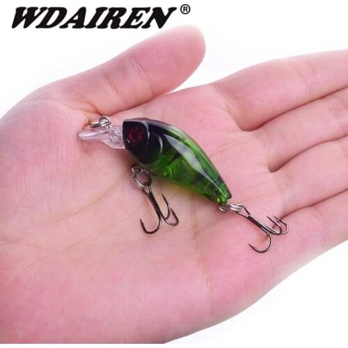 1Pcs Crank Hard Fishing Lures 45mm 3.5g Top water Wobblers Lure 3D Eyes Artificial Plastic Bait Bass Pike Pesca Fishing Tackle