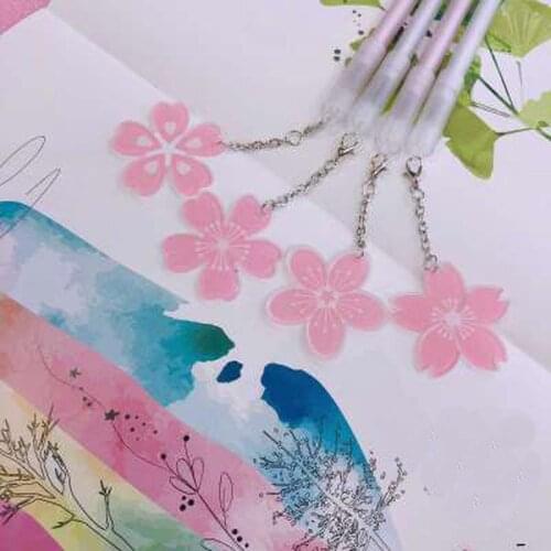 1pcs New Sakura Gel Pen 0.5mm Cute Pens Novelty Stationery Gel Pens Kawaii Student Black Signature Pen Kawaii School Supplies