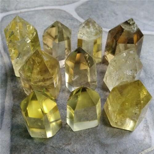 10pcs Crystals Quartz Wand Chevron Amethyst Citrine Rose Crystal Quartz Black Obsidian Smokey Point Healing Stones Chakra Piedra