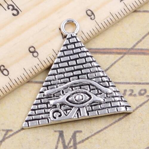 10pcs Charms Egyptian pyramid eye of Horus 30x31mm Tibetan Silver Color Pendants Antique Jewelry Making DIY Handmade Craft